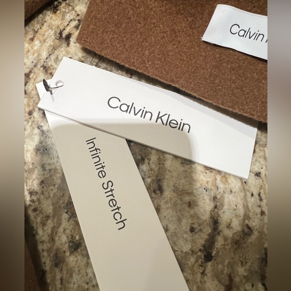 CALVIN KLEIN Walker Tobacco Melange Single-breasted Peacoat Infinite Stretch Lrg - Picture 9 of 12